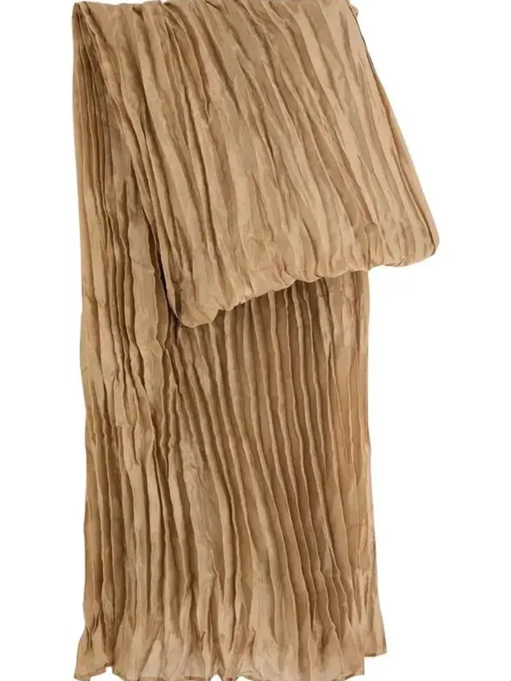 Eileen Fisher Whisper Pleated Silk Scarf (Beige)